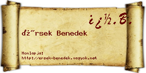 Érsek Benedek névjegykártya
